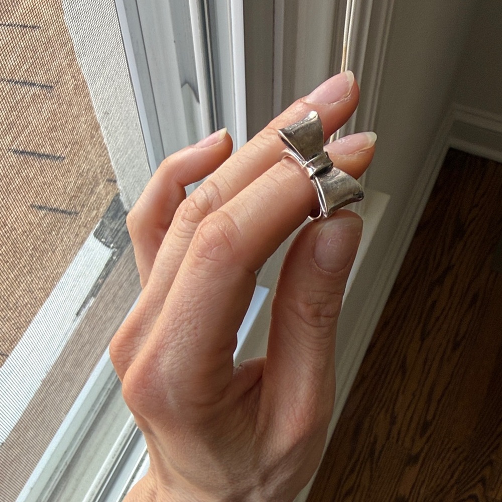 Silver Bow Ring - image 8